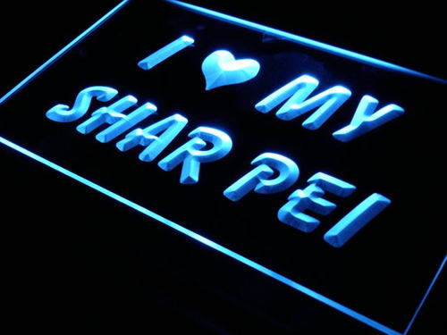I Love My Shar Pei Dog Pet Neon Light Sign